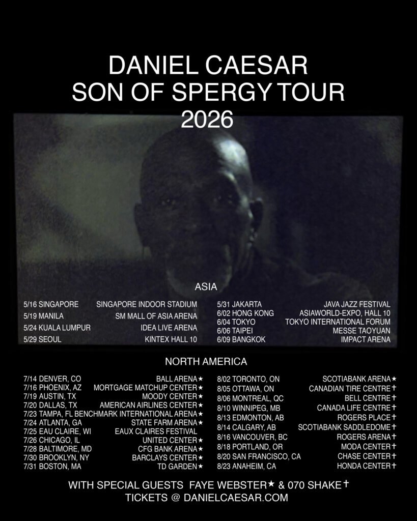 Daniel Caesar's Son of Spergy Tour poster