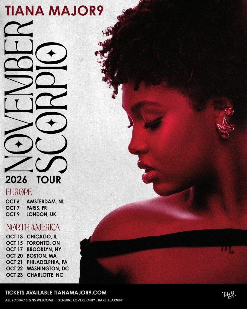 Tiana Major9's November Scorpio Tour poster
